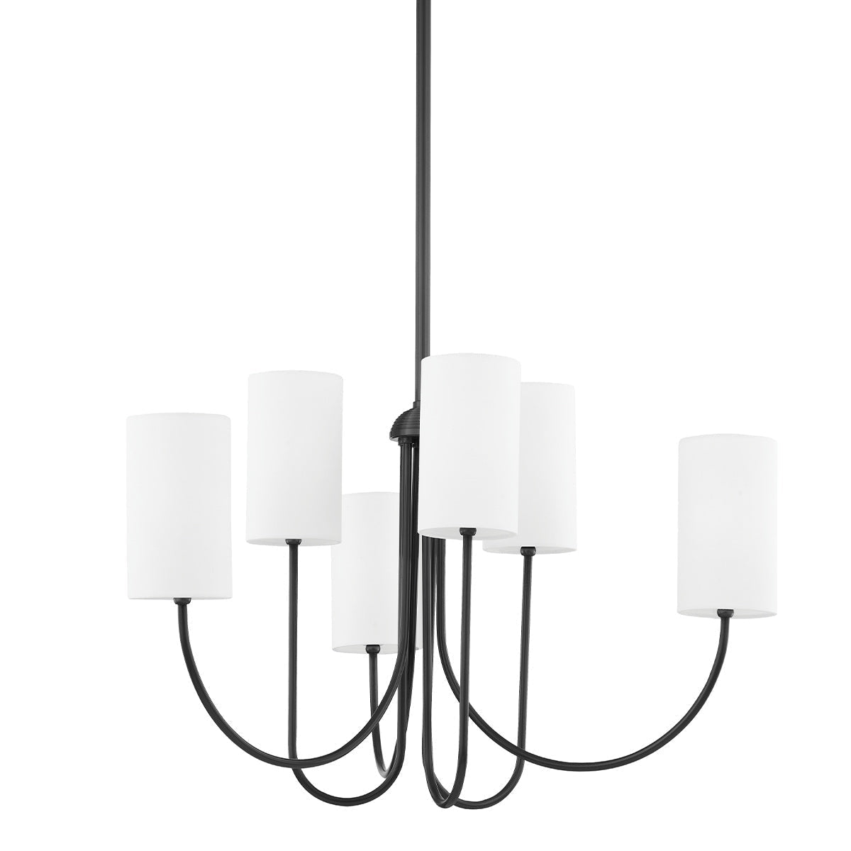 Esilora Harlem Chandelier — Belgian Linen Drum Shades