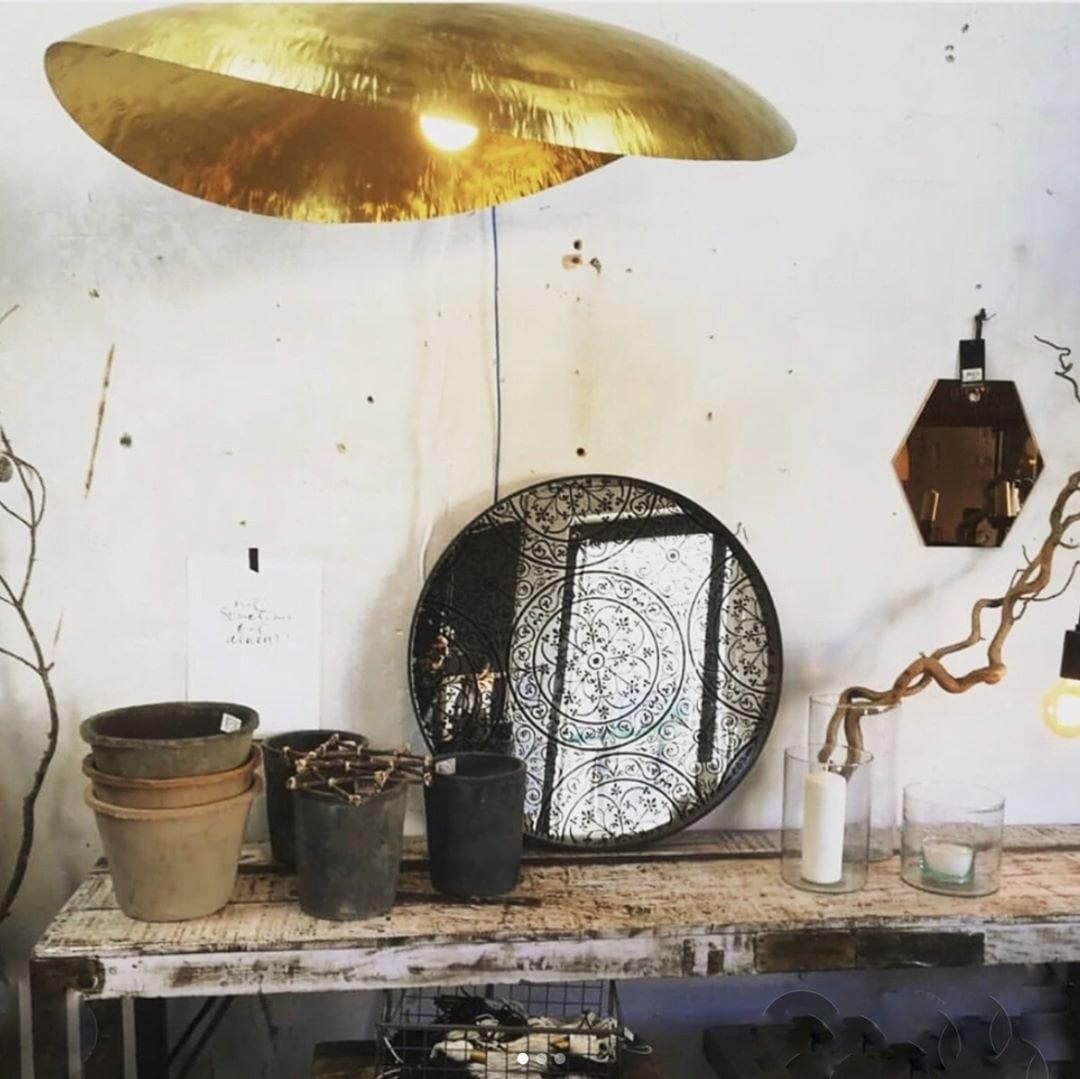 Hammered Brass Matte Pendant Light