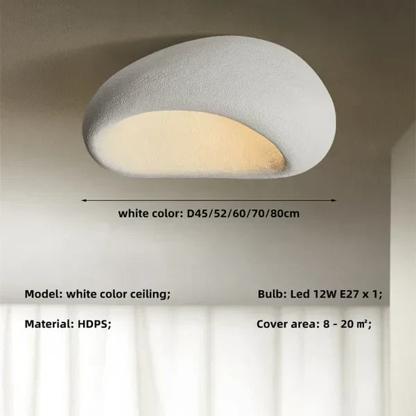 Wabi Sabi Ceiling Light – Soft Warm Radiance with Natural Stone Texture | fashely