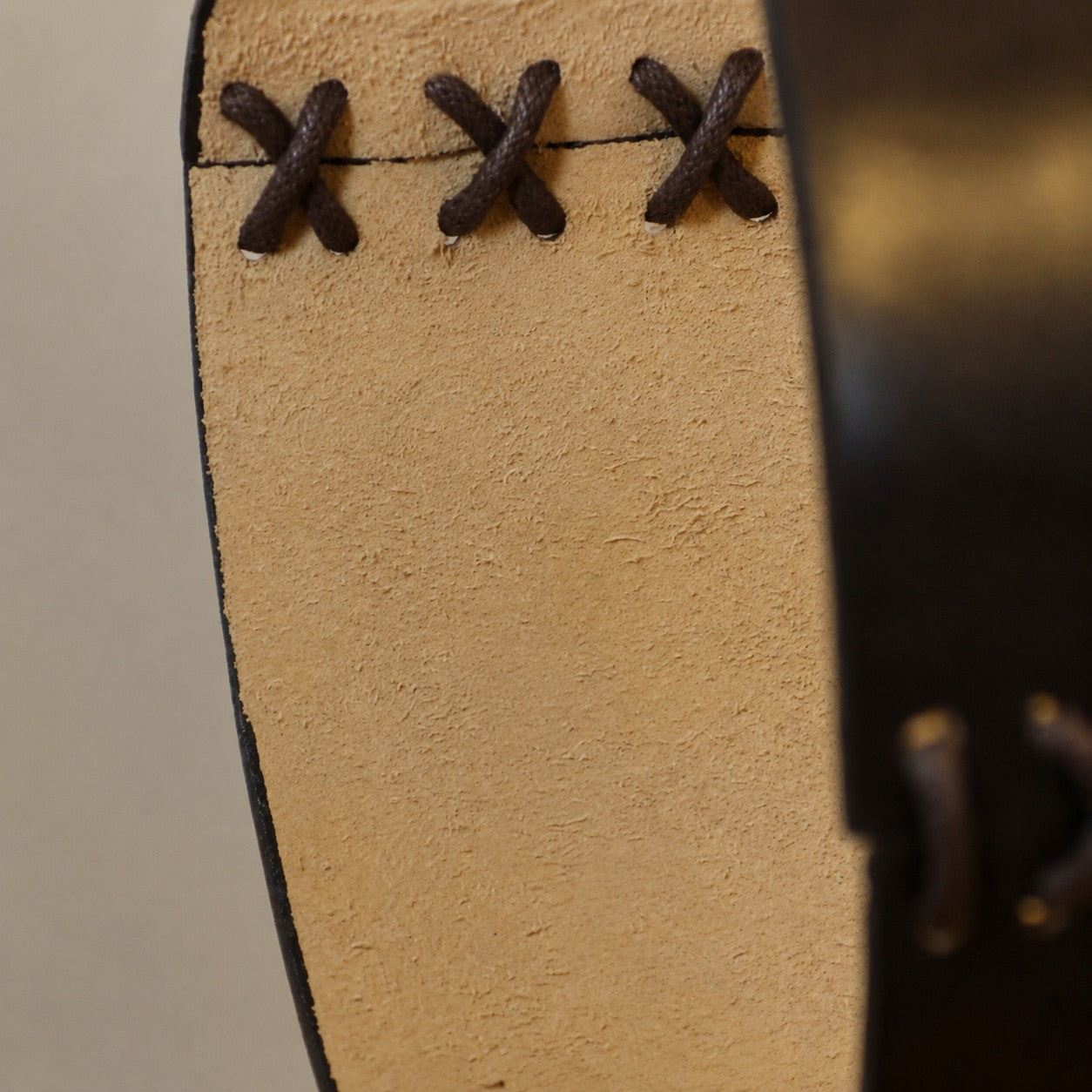 Cylinder Pendant Light — Hand-Laced Leather, Compact Silhouette, Warm Interior Shade