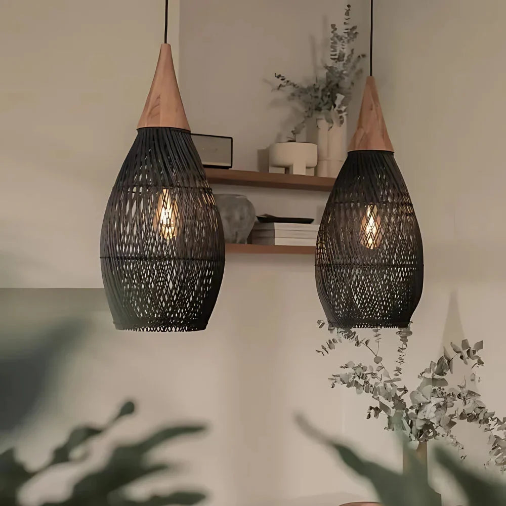 Handcrafted Rattan Pendant Lamp — Tapestry Ceiling Light
