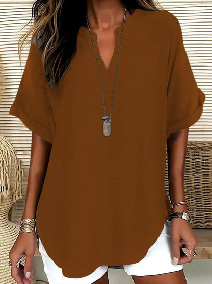 Blouse d'été élégante à la coupe ample et confortable