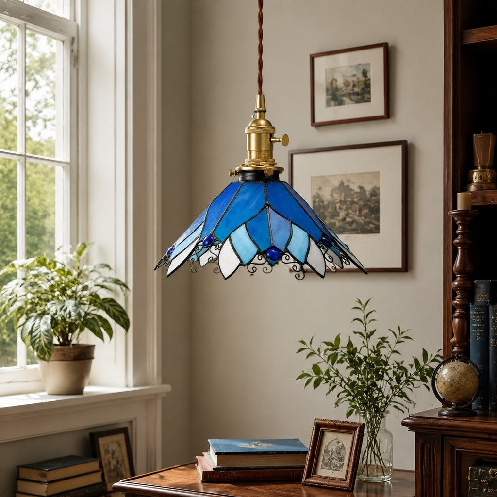 Handmade Stained Glass Ceiling Pendant Lamp