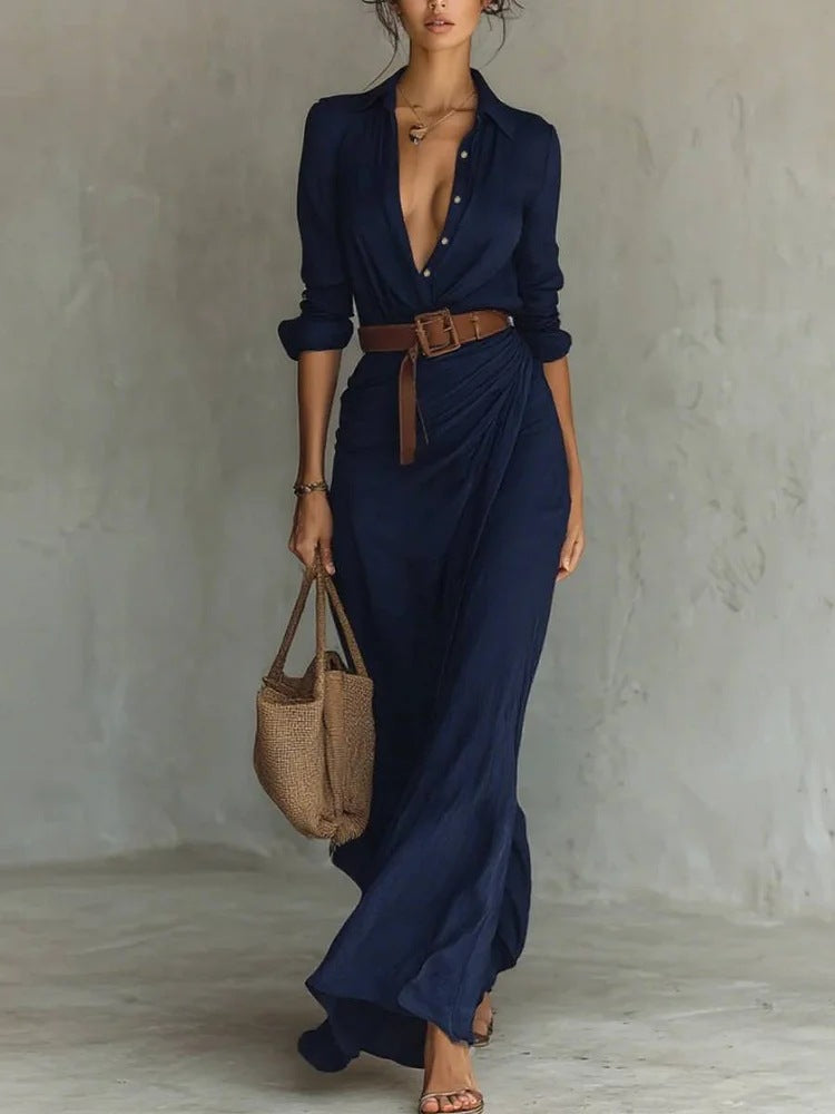 L'Élégante Robe Longue Drapée - Collection Premium