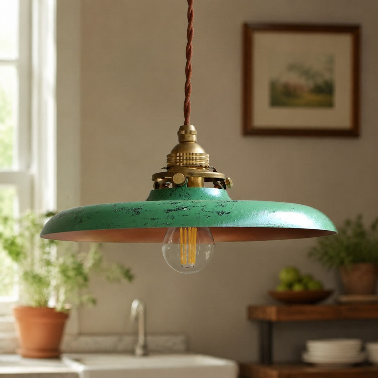 Nordic Farmhouse Pendant Ceiling Light — Hand-Rusted Finish