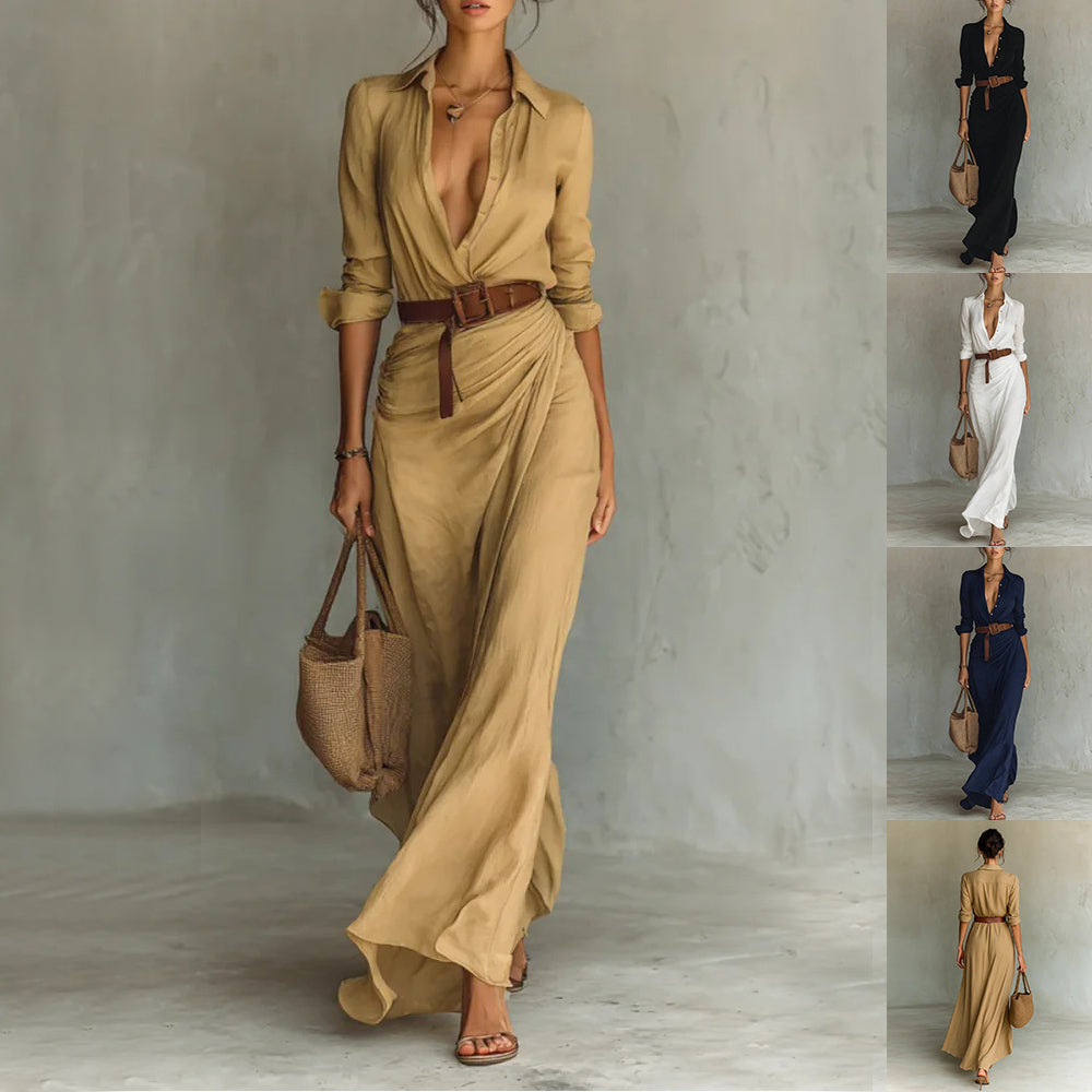 L'Élégante Robe Longue Drapée - Collection Premium