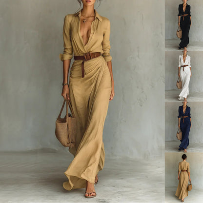 L'Élégante Robe Longue Drapée - Collection Premium