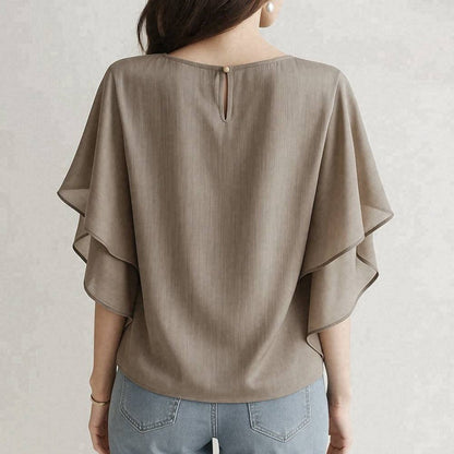 Blouse Fluide à Manches Volantées Cascade