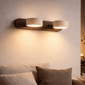 Modern LED Wall Light with Natural Travertine and Wood Design | fashely