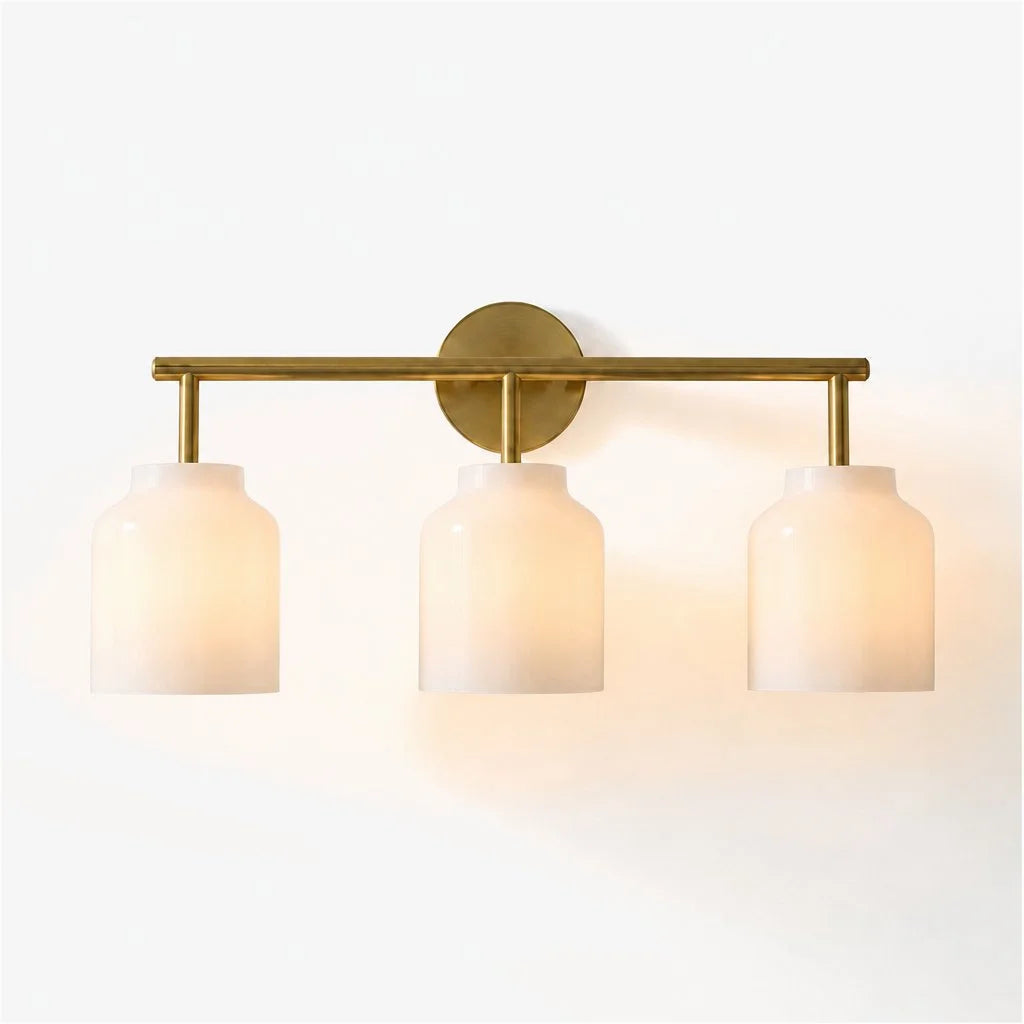 Hanton Modern 3-Light Wall Sconce — Slim Profile Milk Glass Fixture