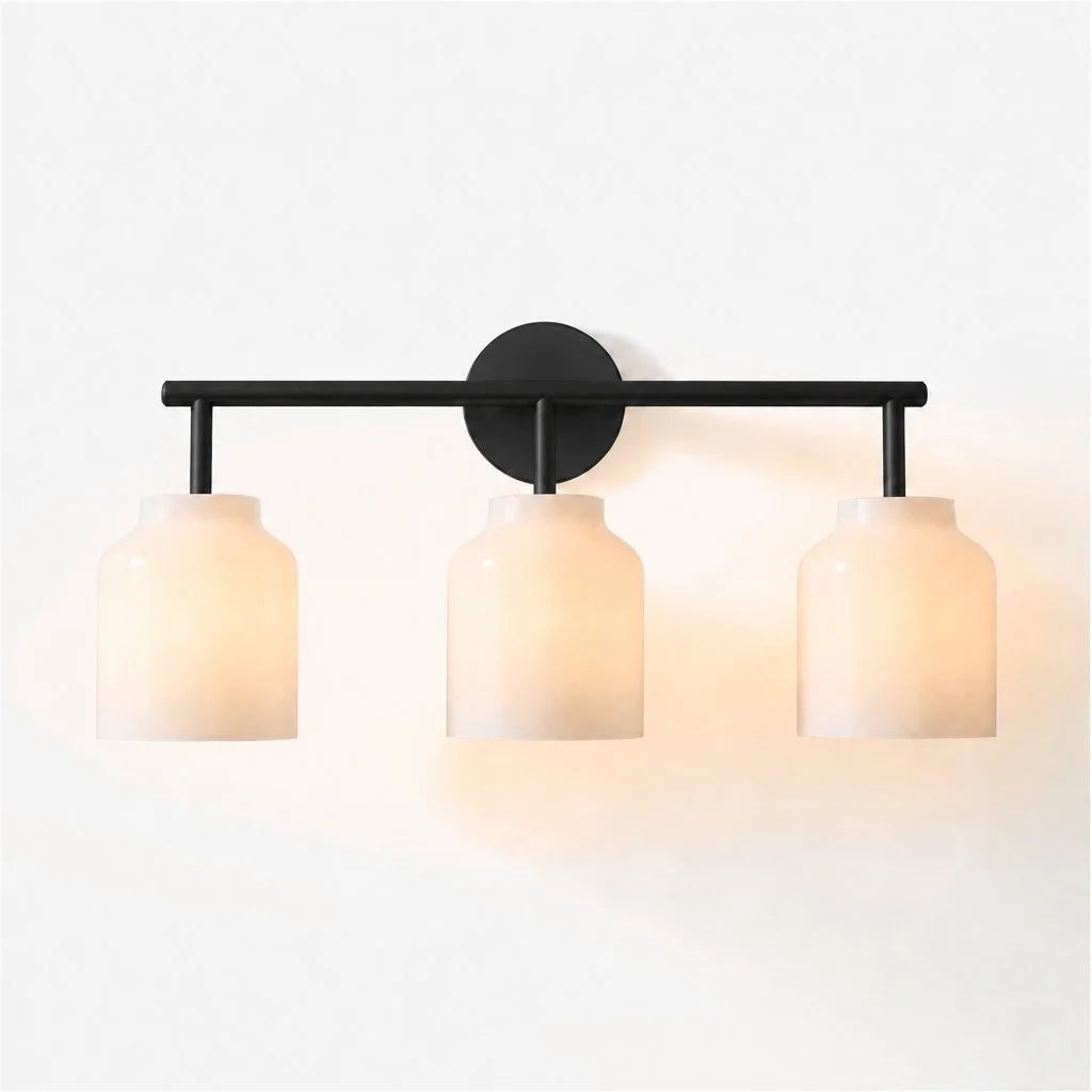 Hanton Modern 3-Light Wall Sconce — Slim Profile Milk Glass Fixture