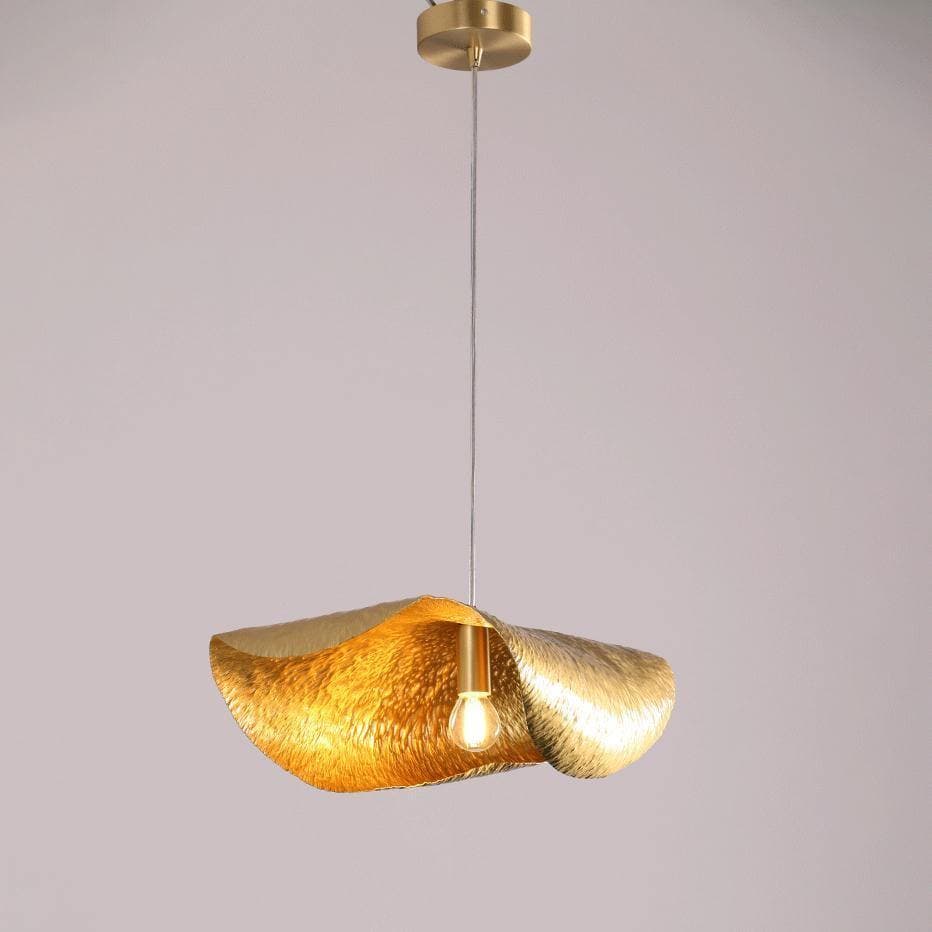 Hammered Brass Matte Pendant Light
