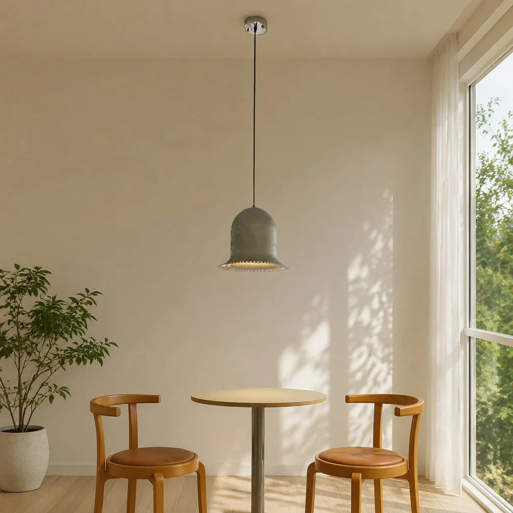Wabi-Sabi Hand-Aged Rust Pendant Light — 31cm Perforated Lower Rim
