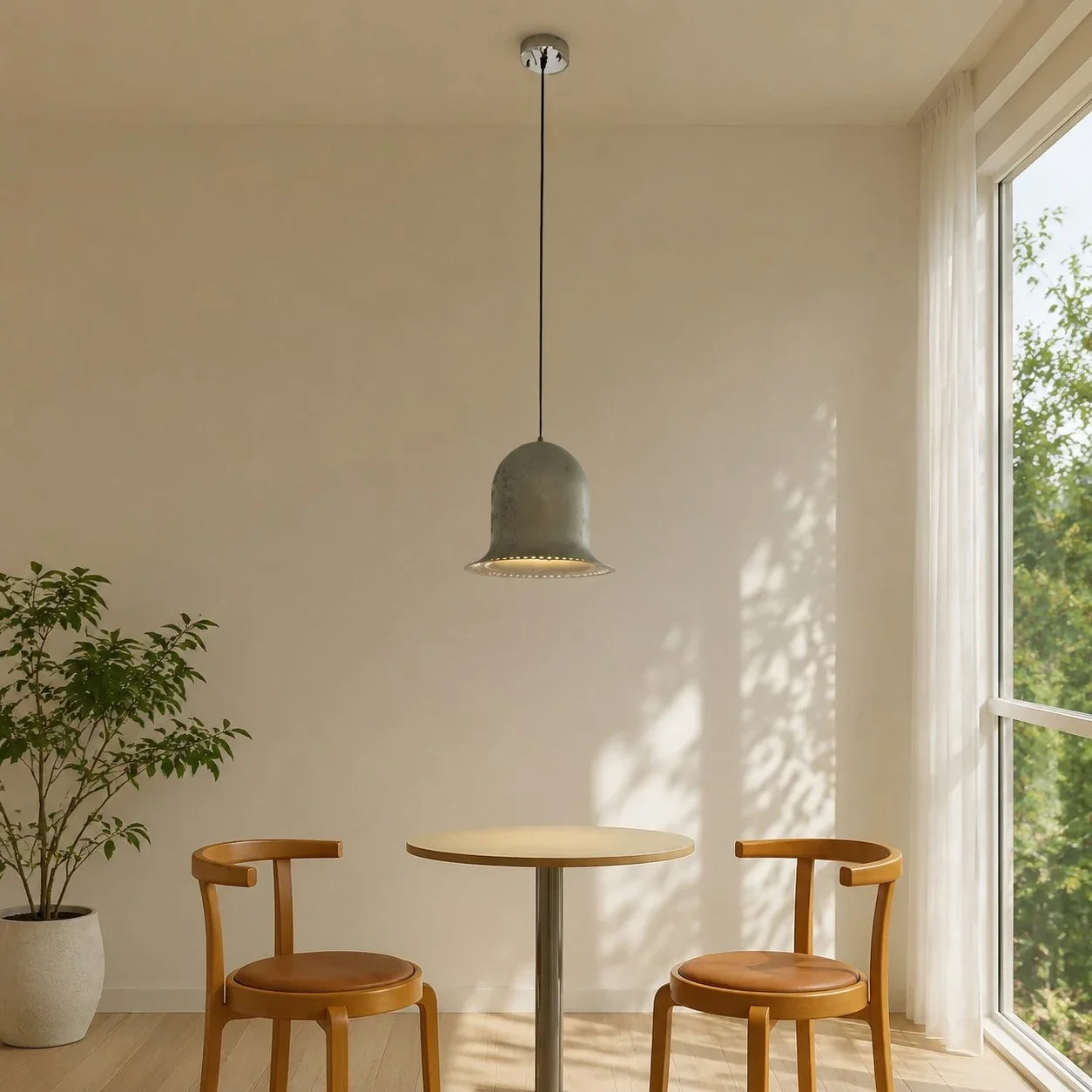 Wabi-Sabi Hand-Aged Rust Pendant Light — 31cm Perforated Lower Rim