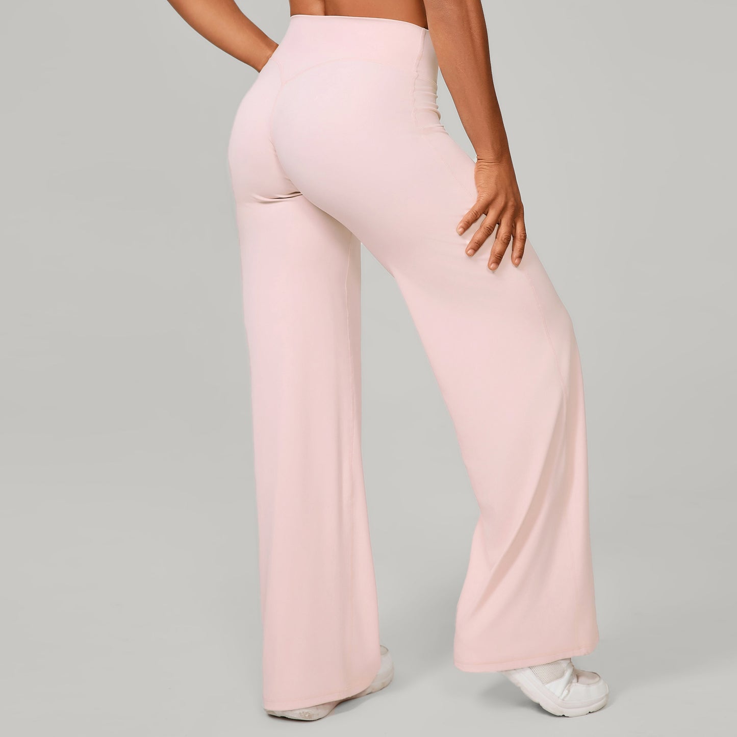 Pantalon de Sport à Jambes Larges et Taille Haute Sculptante