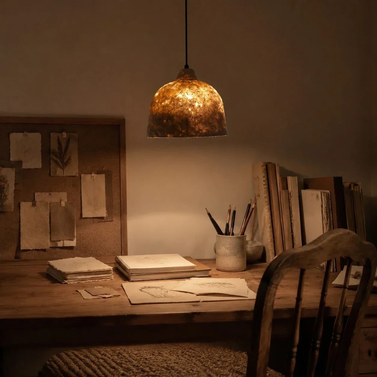 Handwoven Paper Bell Ceiling Pendant Light