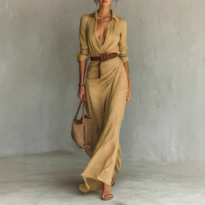 L'Élégante Robe Longue Drapée - Collection Premium