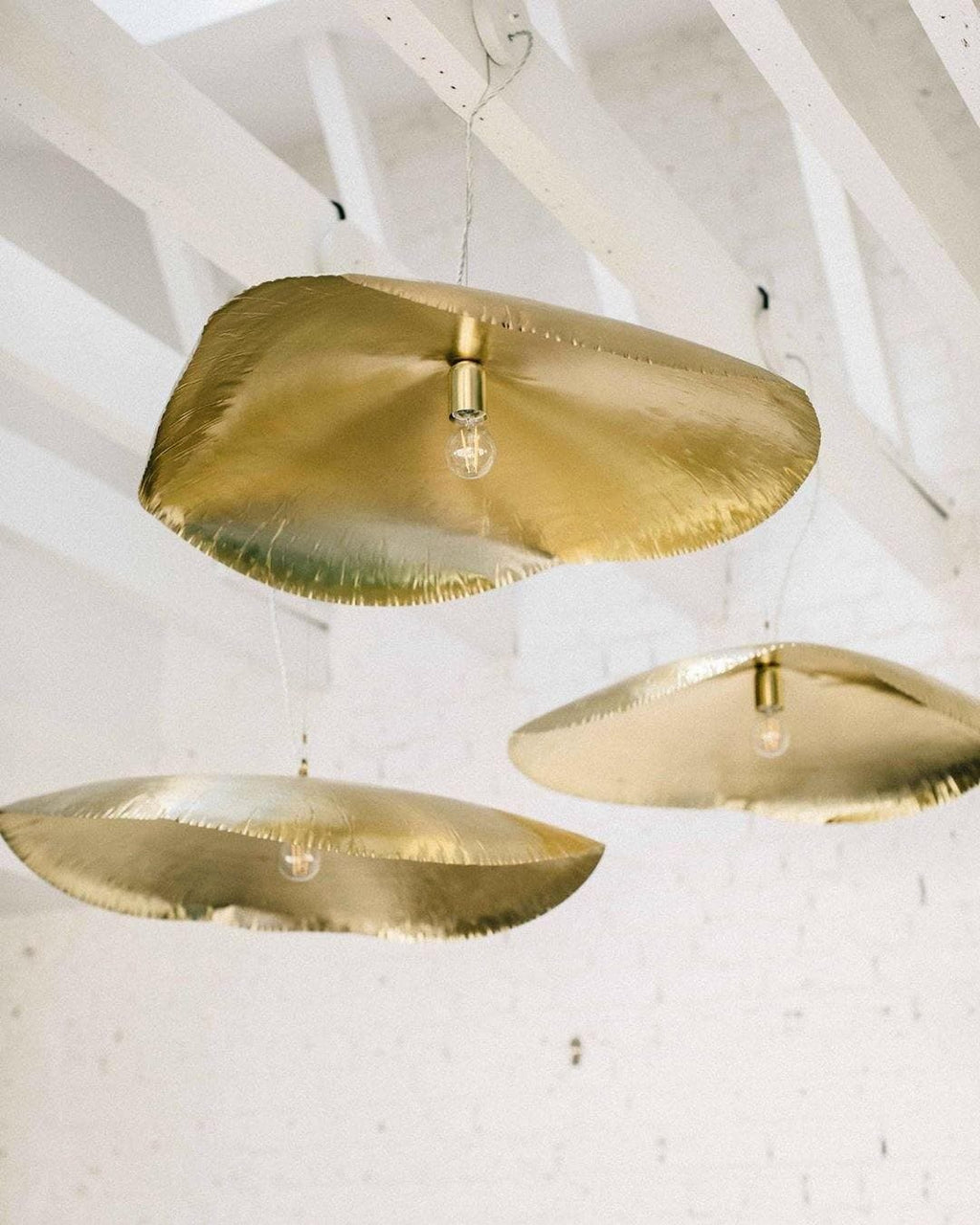Hammered Brass Matte Pendant Light