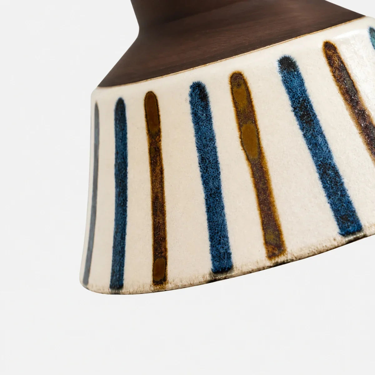 Compact Hand-Painted Ceramic Pendant Lamp — 7-Inch Shade