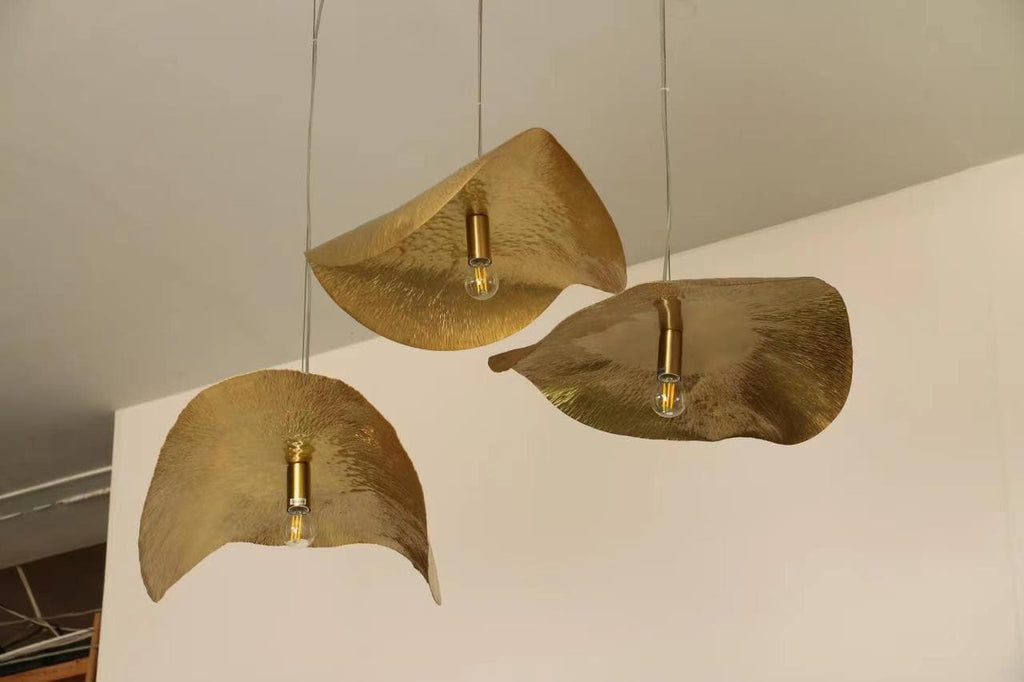 Hammered Brass Matte Pendant Light