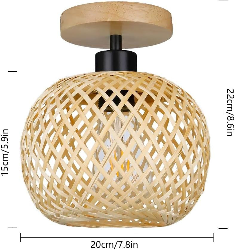 Handmade Bamboo Ceiling Light — Distinctive Grain Pattern, Organic Silhouette