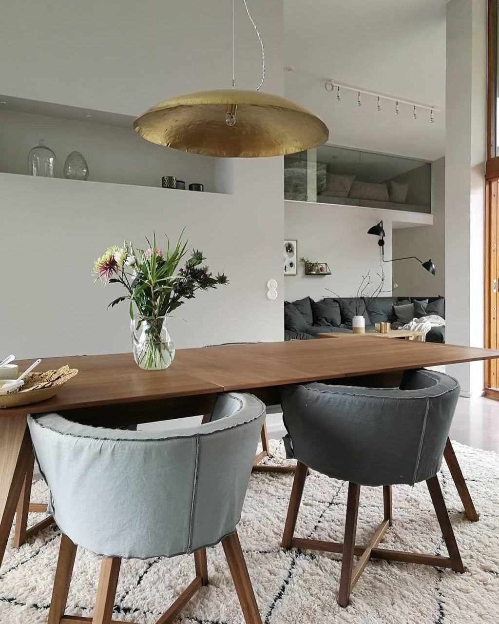 Hammered Brass Matte Pendant Light