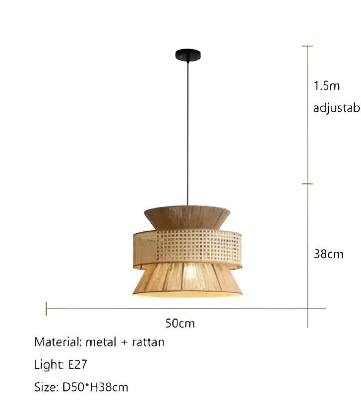Handwoven Rattan and Hemp Rope Pendant Light — Veil Design