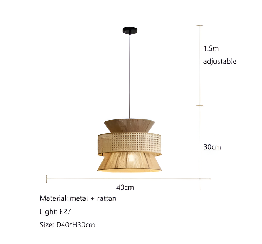 Handwoven Rattan and Hemp Rope Pendant Light — Veil Design