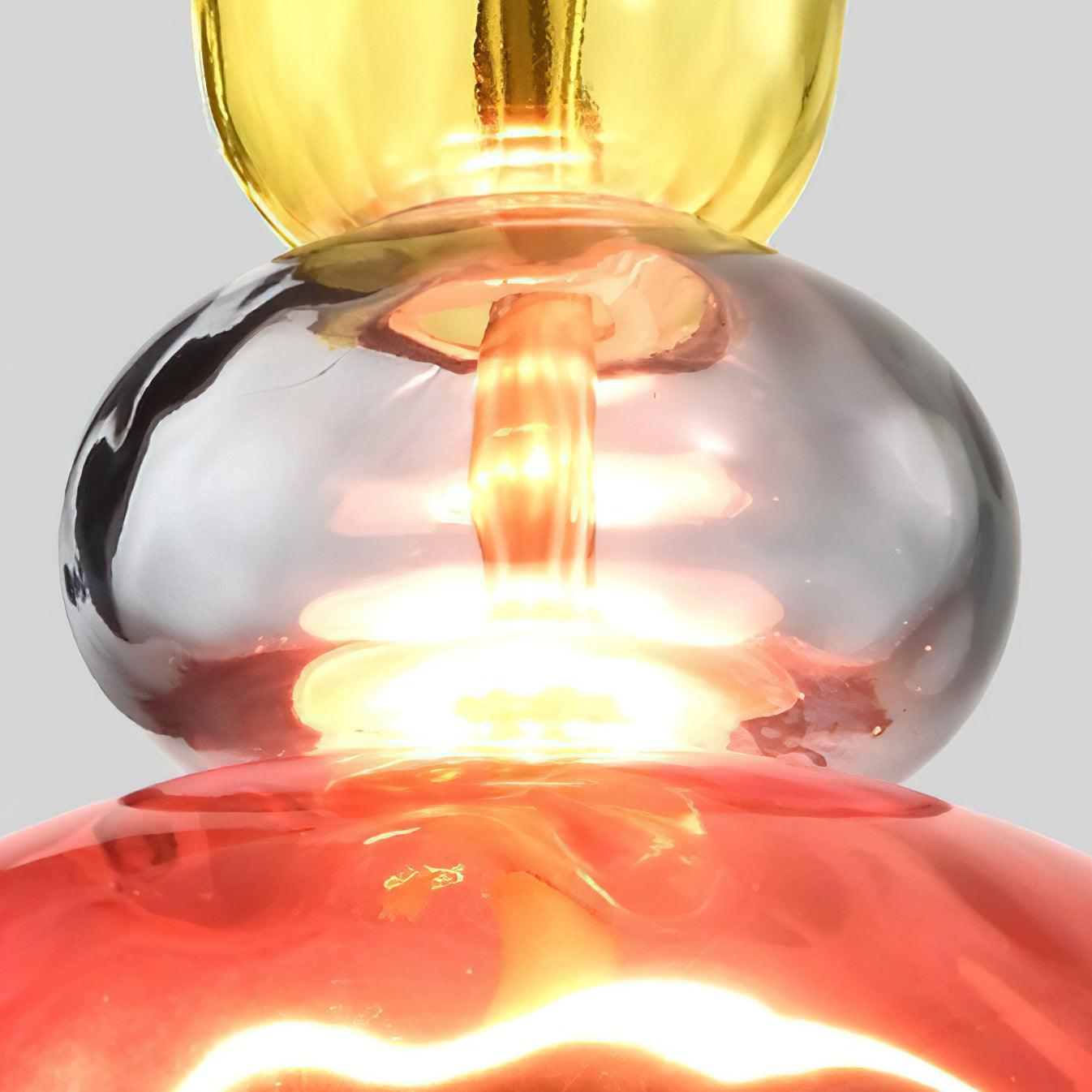 Candy Iron Hand Blown Glass Pendant Lamp — Colorful Mixed Color Glass Shade