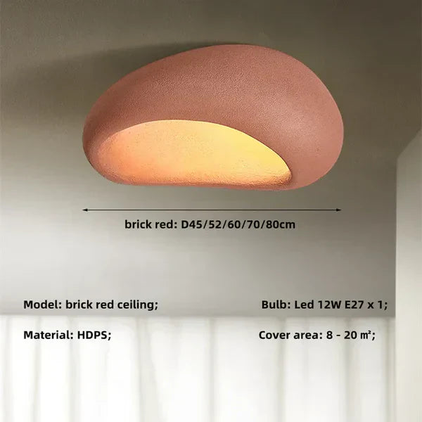 Wabi Sabi Ceiling Light – Soft Warm Radiance with Natural Stone Texture | fashely