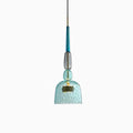Candy Iron Hand Blown Glass Pendant Lamp — Colorful Mixed Color Glass Shade