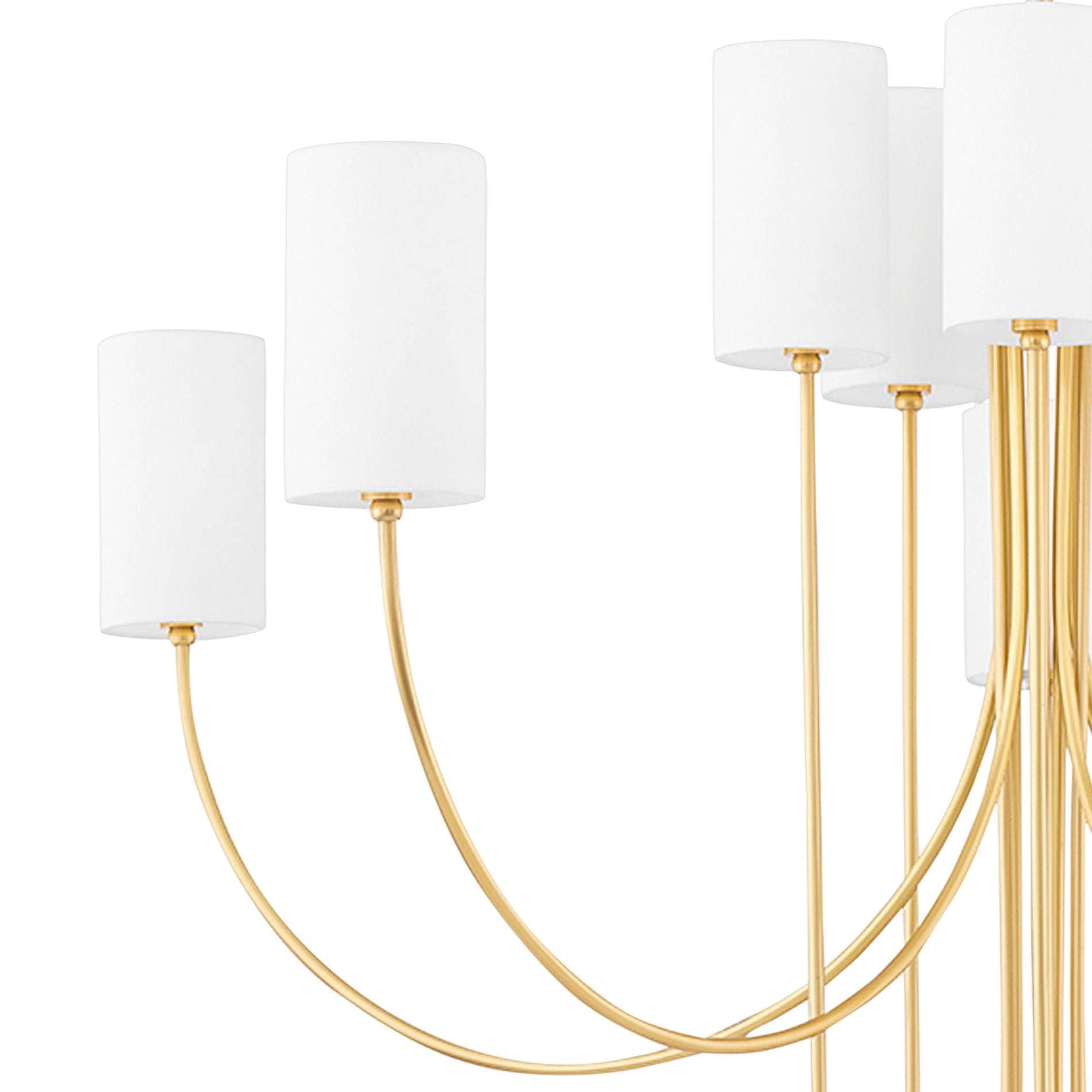 Esilora Harlem Chandelier — Belgian Linen Drum Shades