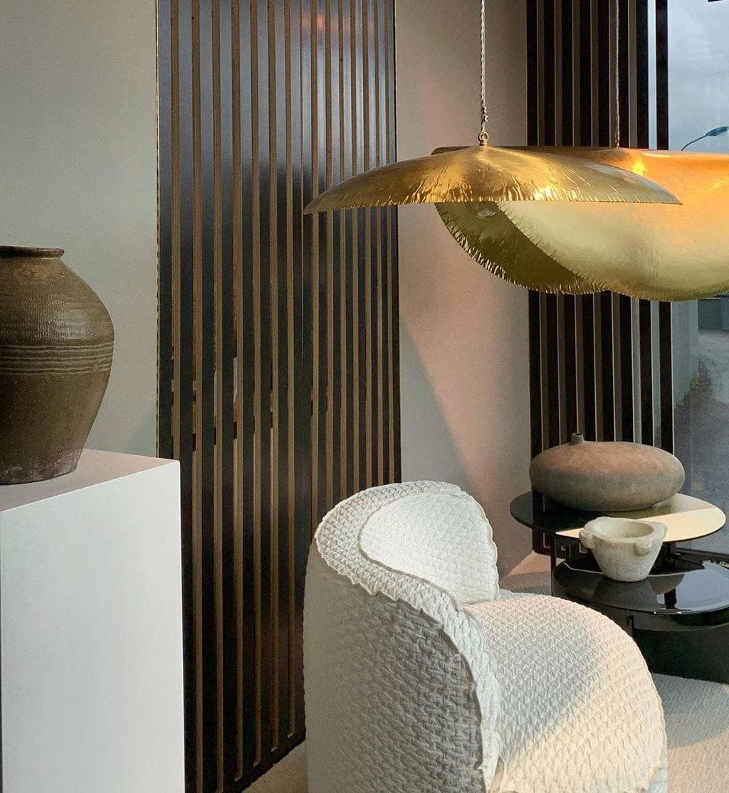 Hammered Brass Matte Pendant Light