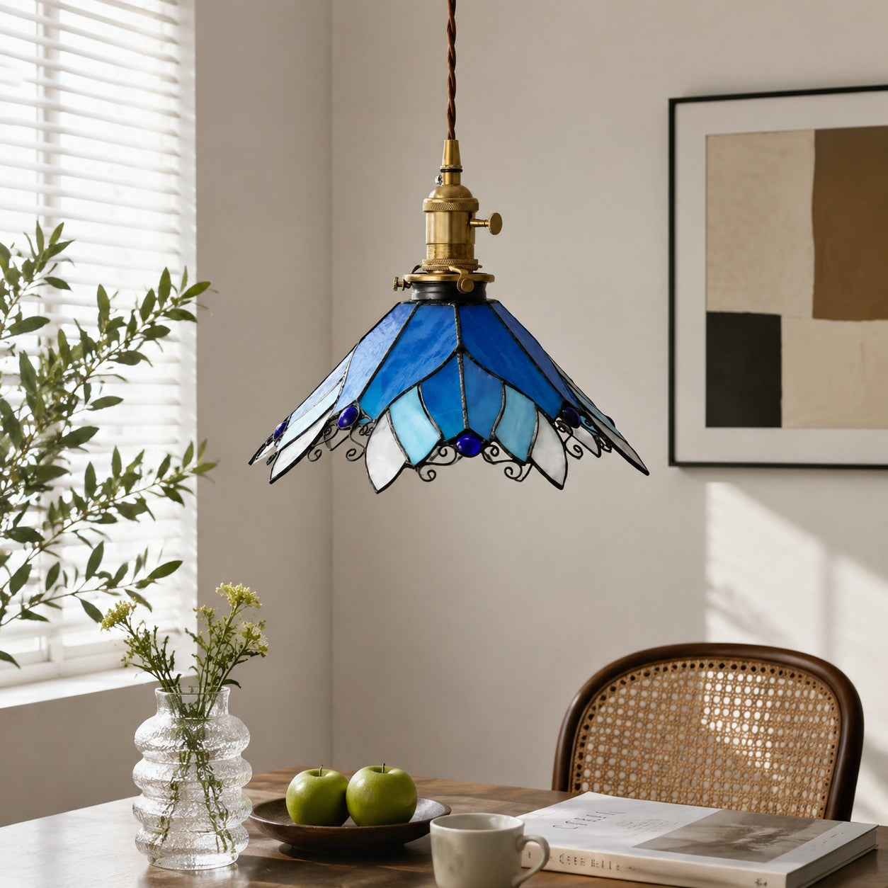 Handmade Stained Glass Ceiling Pendant Lamp