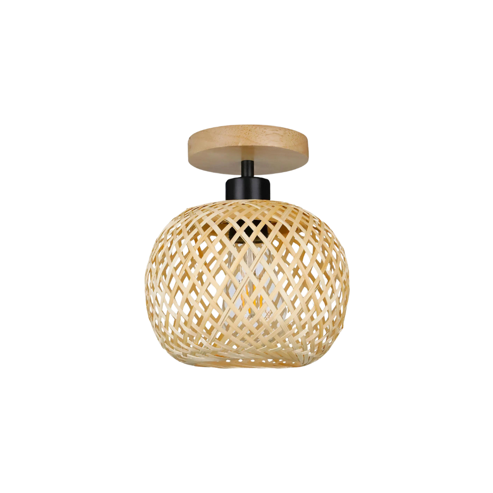 Handmade Bamboo Ceiling Light — Distinctive Grain Pattern, Organic Silhouette