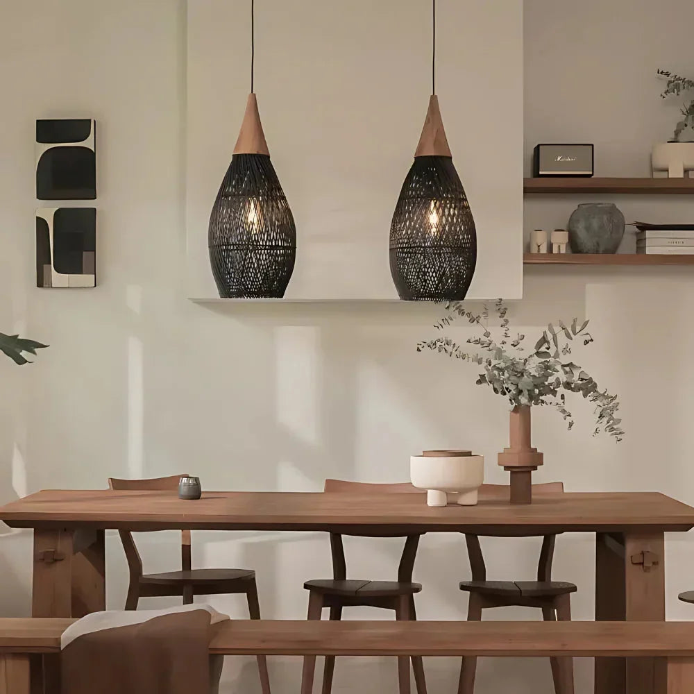 Handcrafted Rattan Pendant Lamp — Tapestry Ceiling Light