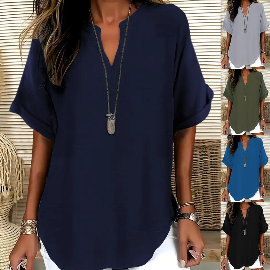 Blouse d'été élégante à la coupe ample et confortable