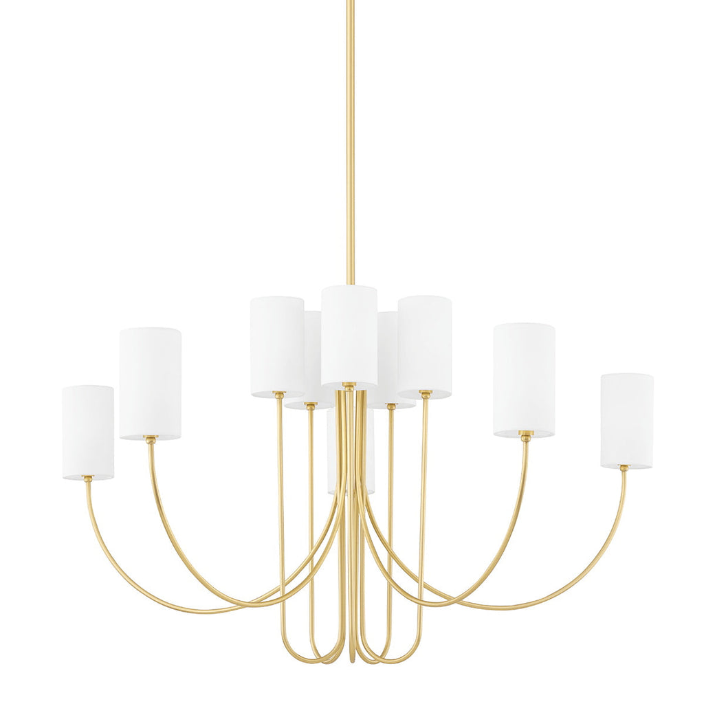Esilora Harlem Chandelier — Belgian Linen Drum Shades