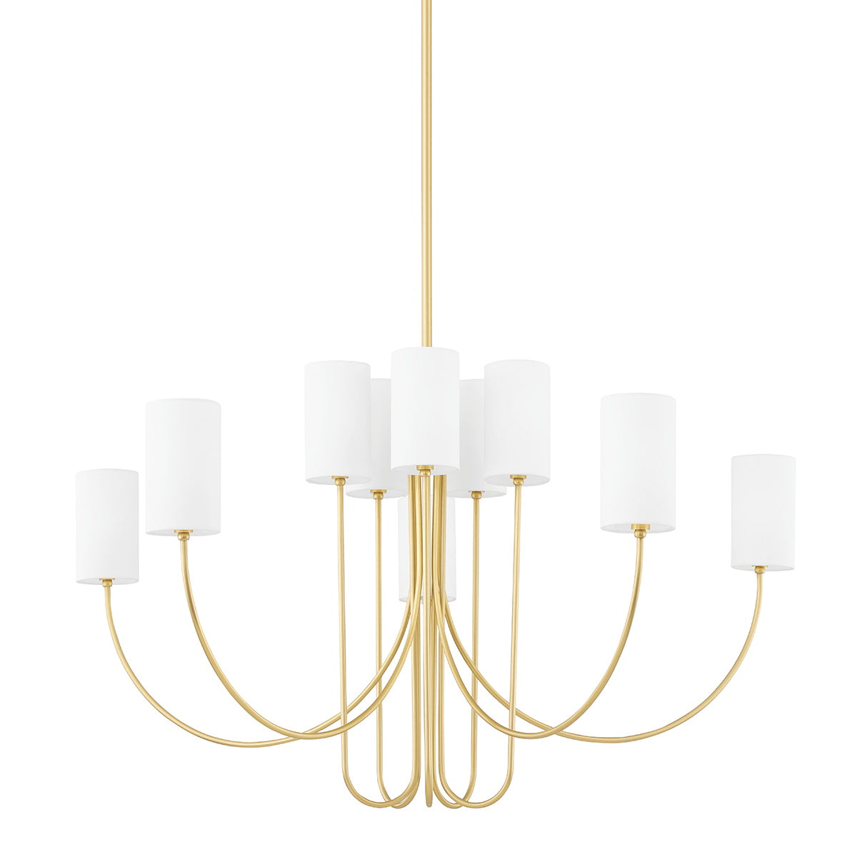Esilora Harlem Chandelier — Belgian Linen Drum Shades