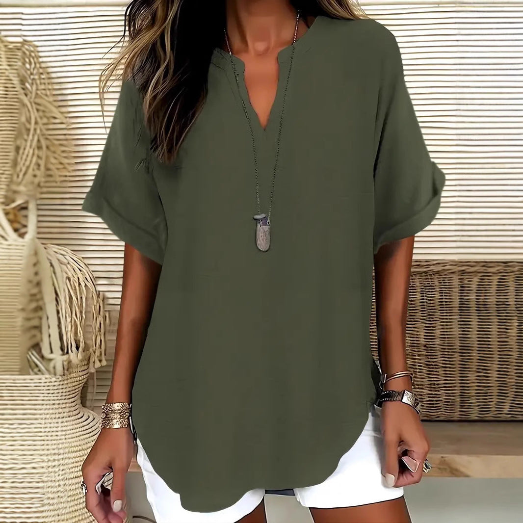 Blouse d'été élégante à la coupe ample et confortable