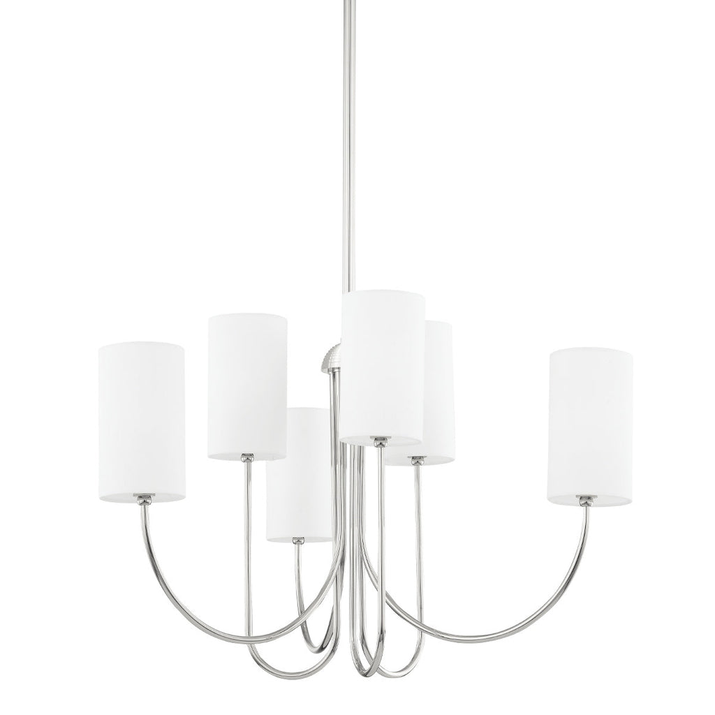 Esilora Harlem Chandelier — Belgian Linen Drum Shades