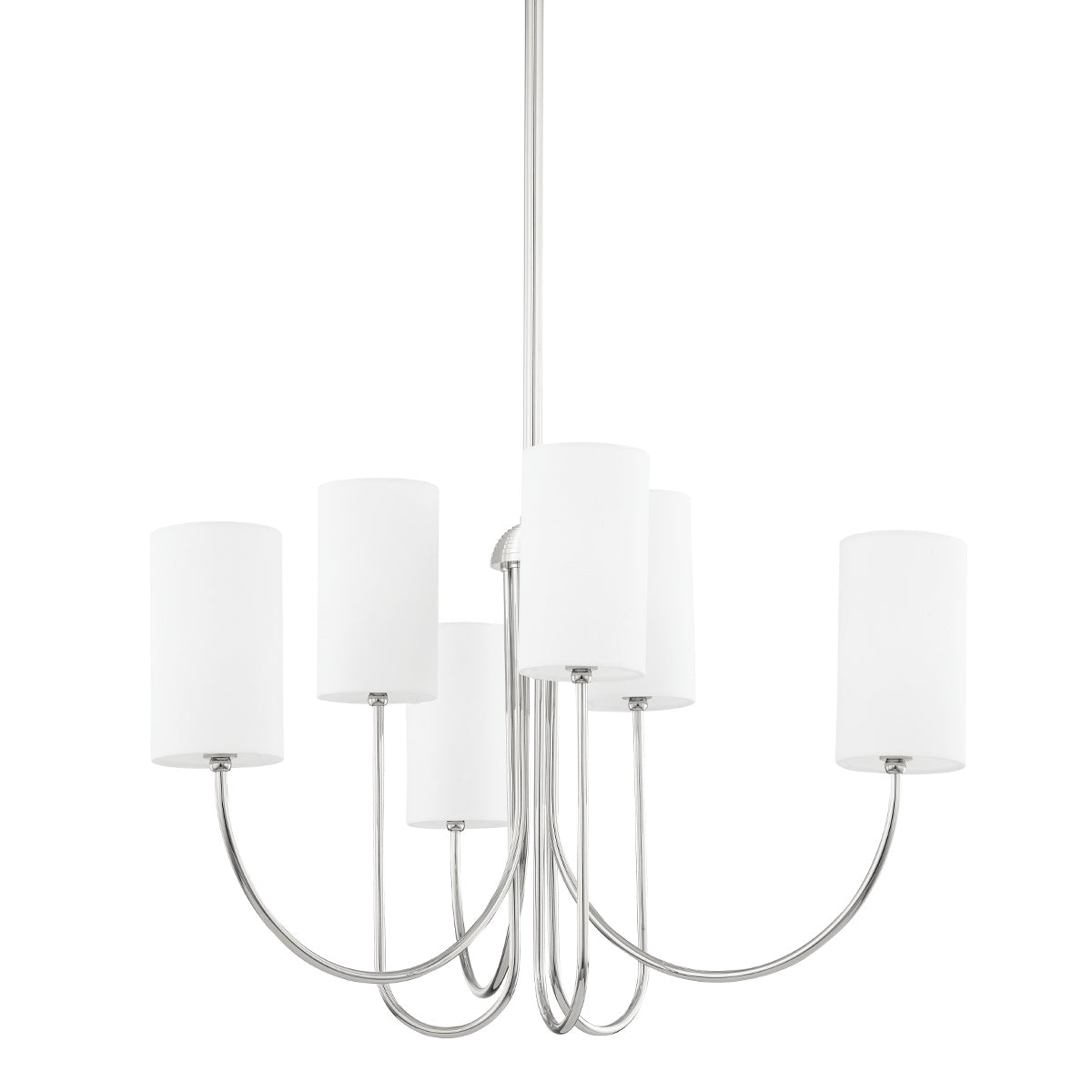 Esilora Harlem Chandelier — Belgian Linen Drum Shades