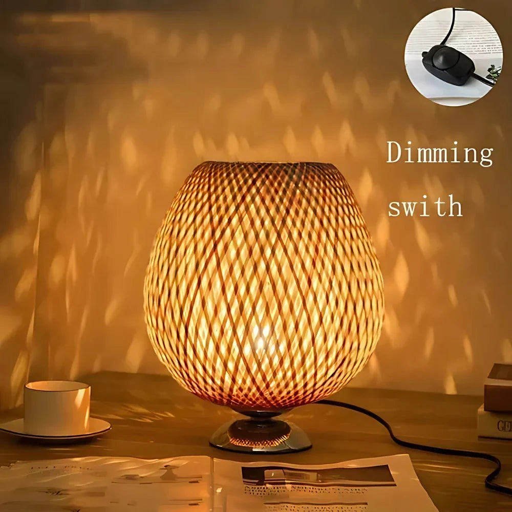 Sustainable Bamboo Table Lamp — Handcrafted Natural Accent Light