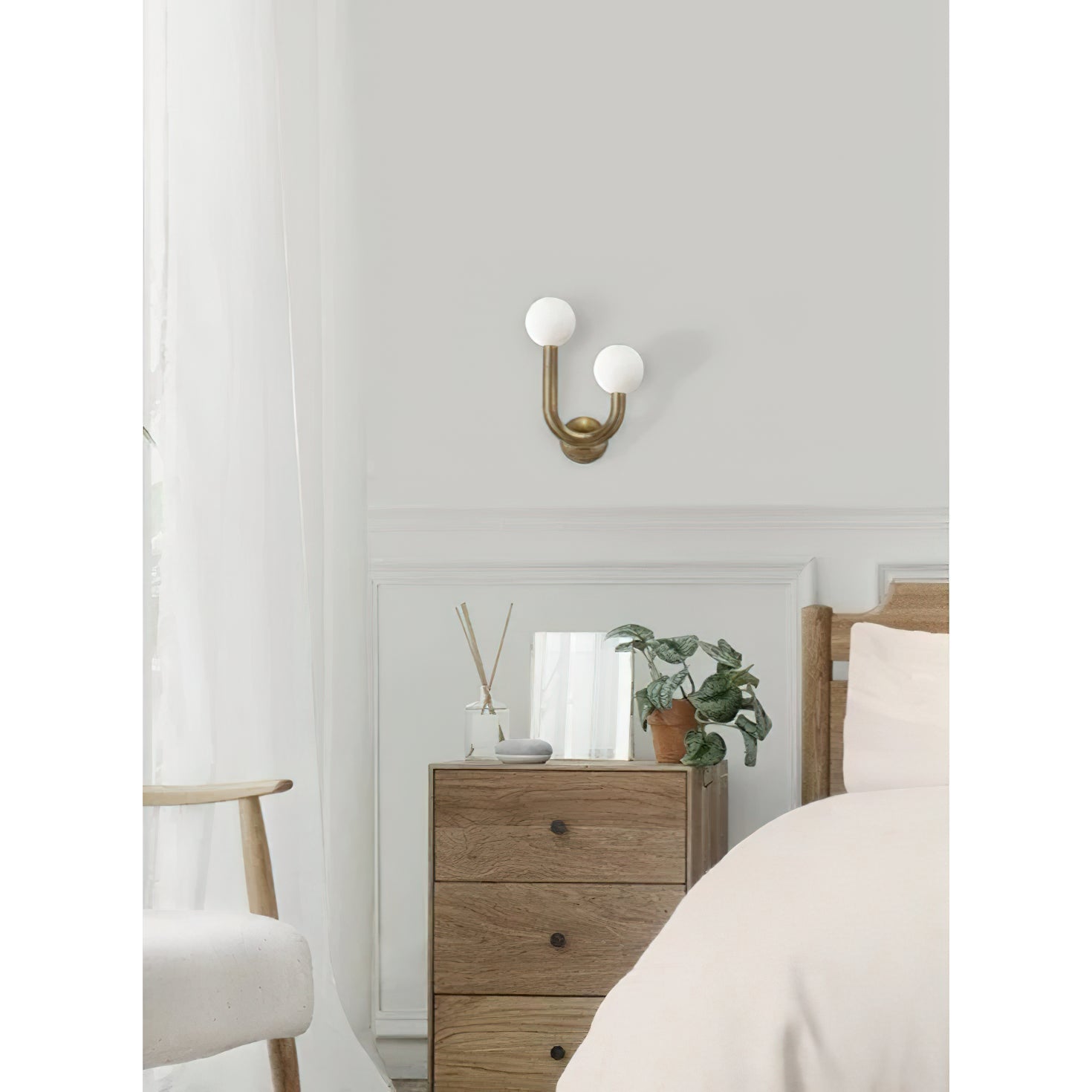Happy Glass Wall Lamp — Asymmetrical Dual-Head Design