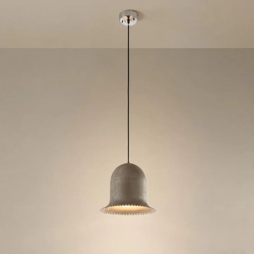 Wabi-Sabi Hand-Aged Rust Pendant Light — 31cm Perforated Lower Rim