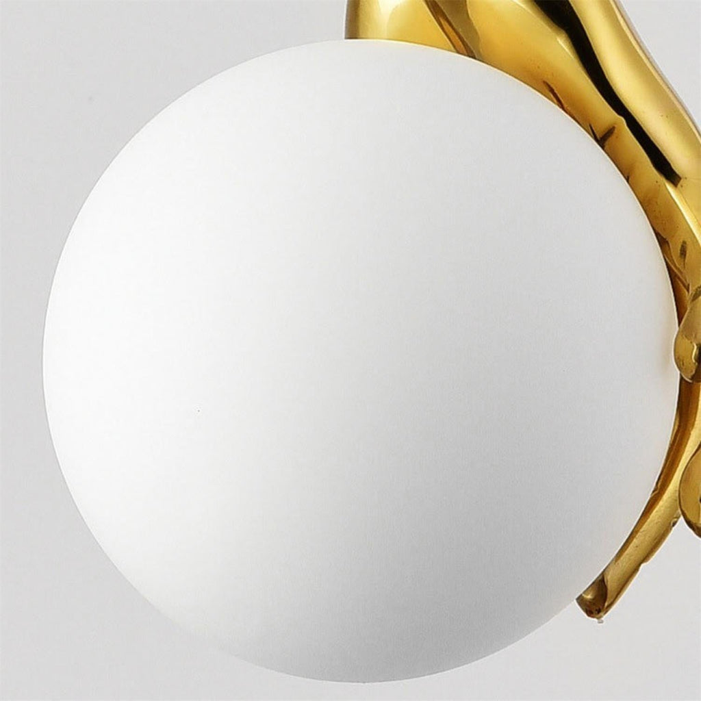 Sculptural Hand And Globe Hanging Lamp