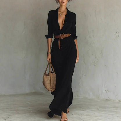 L'Élégante Robe Longue Drapée - Collection Premium
