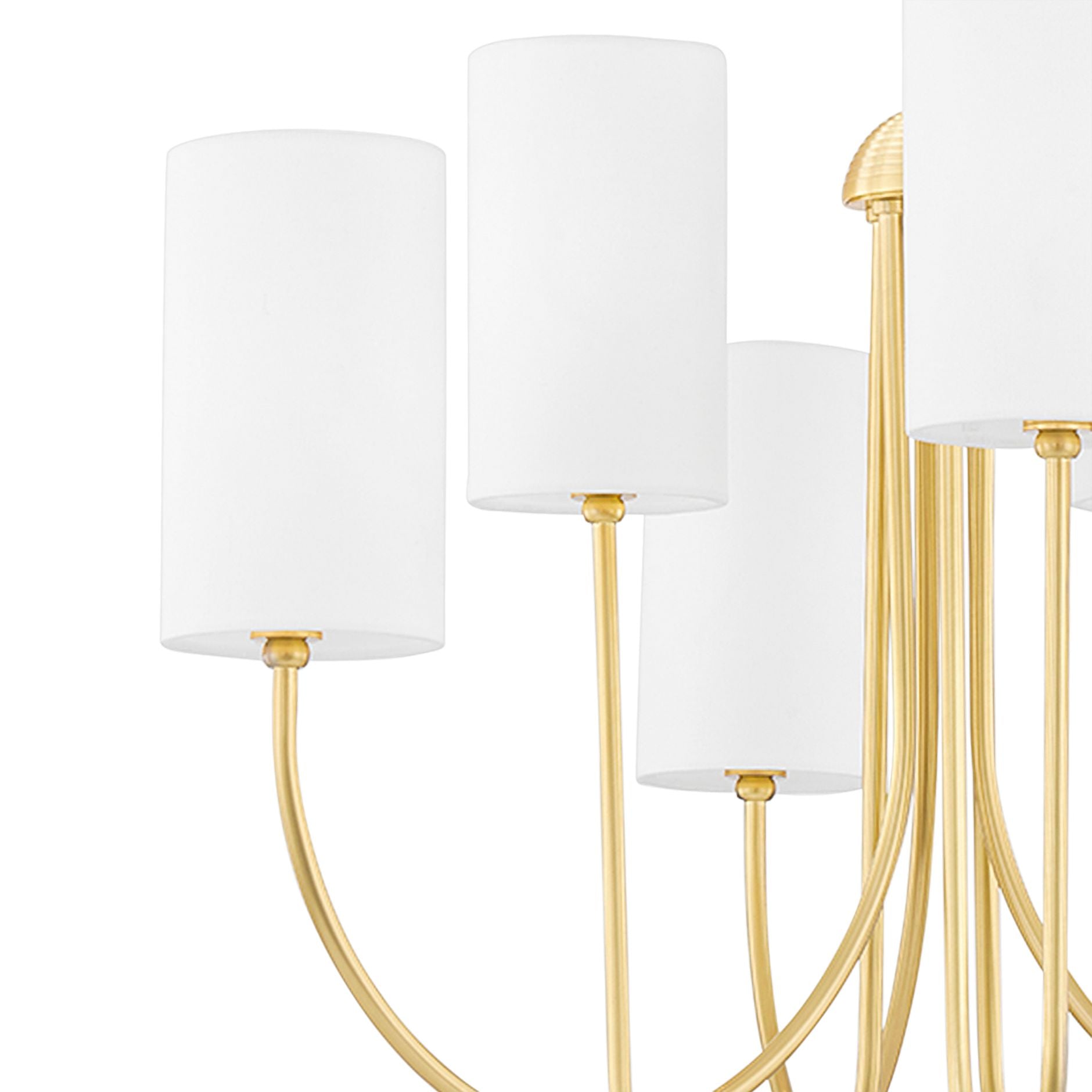 Esilora Harlem Chandelier — Belgian Linen Drum Shades