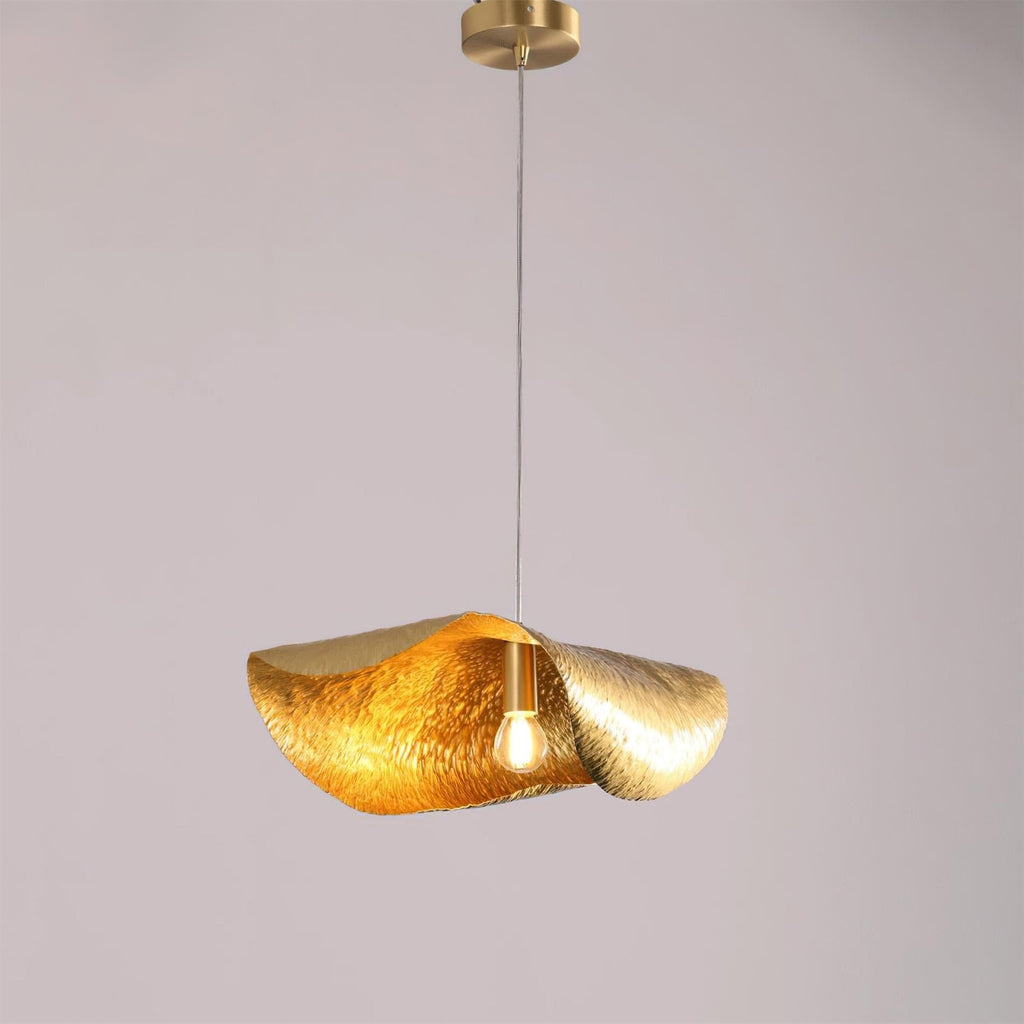 Hammered Brass Matte Pendant Light