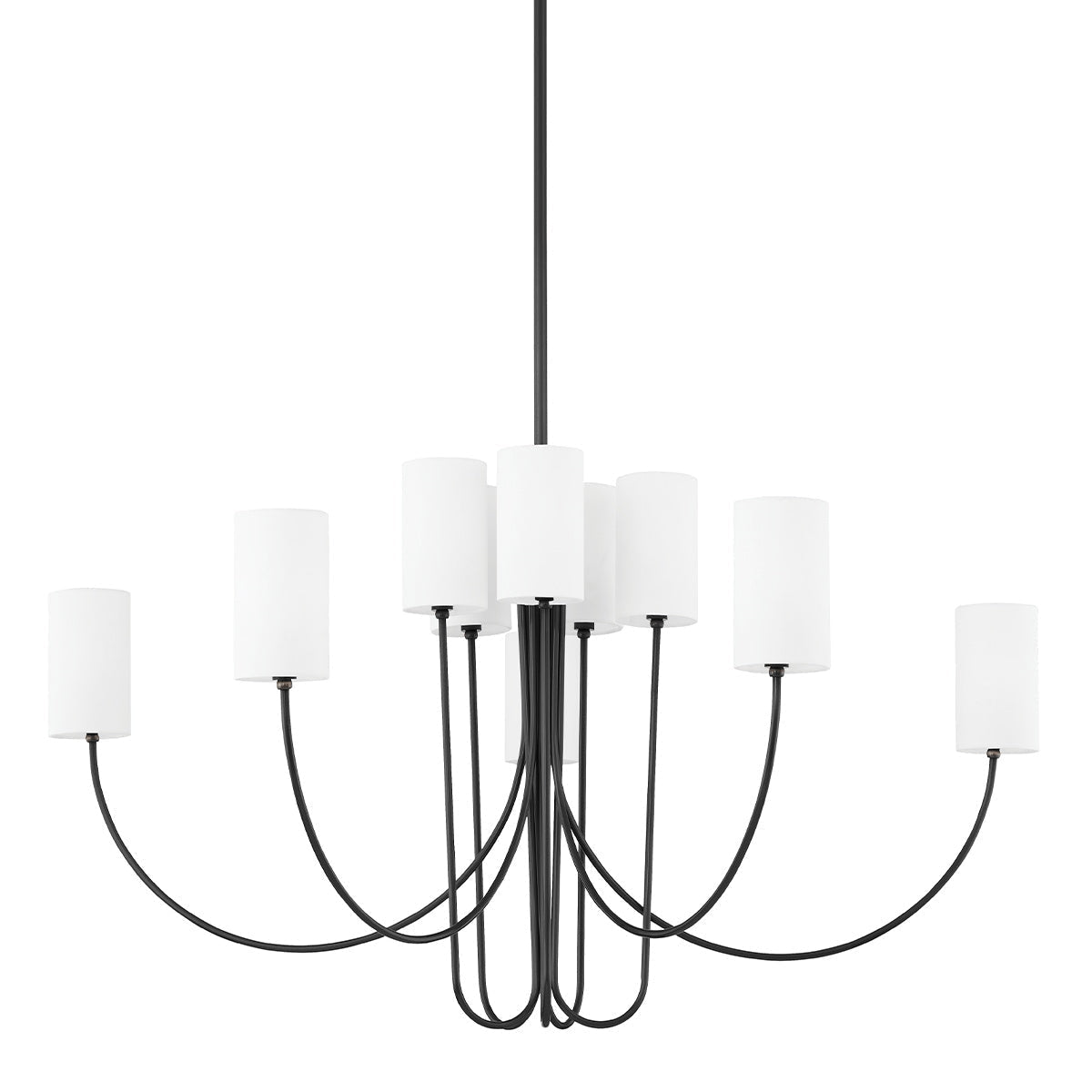 Esilora Harlem Chandelier — Belgian Linen Drum Shades